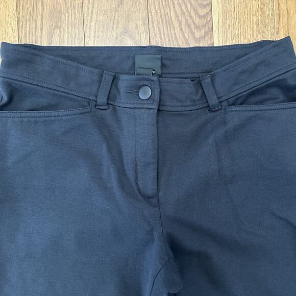 Eileen Fisher Charcoal Gray Straight Leg Knit Pants Button Front Pockets Sz XS - Picture 2 of 5